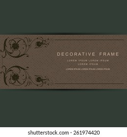 Decorative abstract background with floral horizontal border