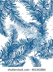 decorative abstract background with leaves of palm trees are solid, you can use as the background print on the fabric
