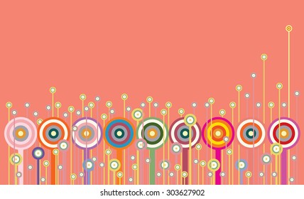 Decorative abstract background lines and circles legal paper size