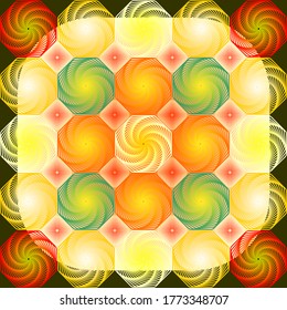 Decorative abstract background with multicolored stylized balls