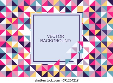 Decorative abstract background of small triangles. Vector illustration for your design. Blank for banner