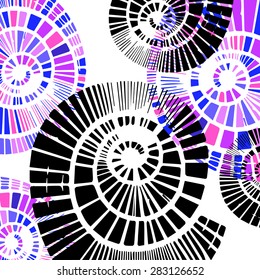 Decorative abstract background with spiral element. Vector illustration.