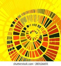 Decorative abstract background with spiral element. Vector illustration.