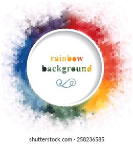 Decorative abstract background with stylized circular rainbow frame