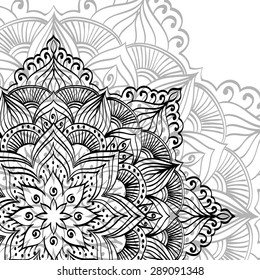 Decorative abstract background with stylized pattern. Floral hand drawn pattern for your design.