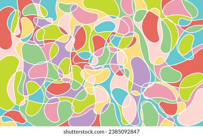 decorative abstract bean shape candy color painting background