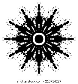 Decorative abstract blots snowflake.