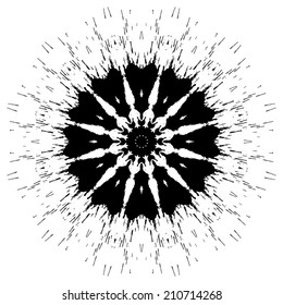 Decorative abstract blots snowflake.