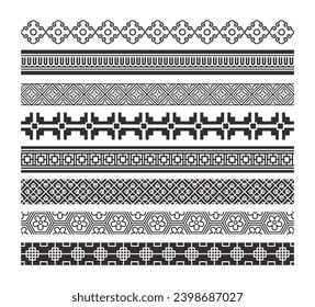 Decorative abstract borders set collection