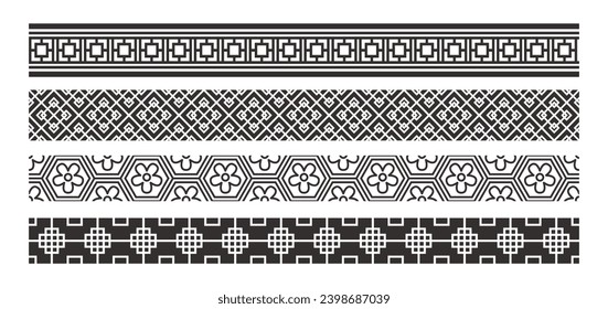 Decorative abstract borders set collection
