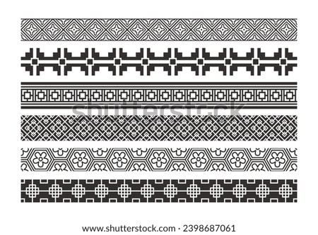 Decorative abstract borders set collection