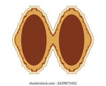 Decorative abstract Brown Label Frame shape clipart