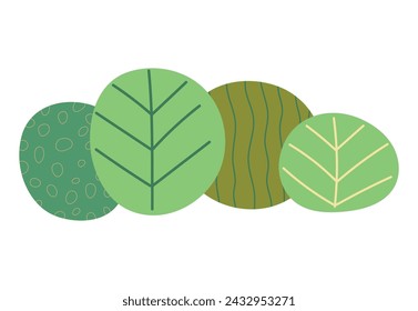 Decorative abstract bushes, leaves. Isolated vector illustration for your design.