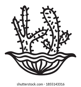 Decorative abstract cactuses. Vector illustration