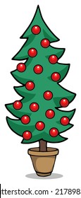 Decorative, abstract Christmas tree, vector illustration