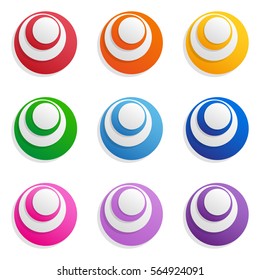 Decorative abstract circles in high-tech style. Isolated objects on a white background, vector illustration