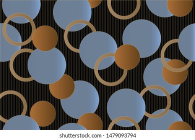 Decorative abstract circles on black  striped   background.EPS10 Illustration