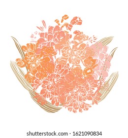 Decorative abstract clivia flowers, design elements. Can be used for cards, invitations, banners, posters, print design. Floral background in line art style