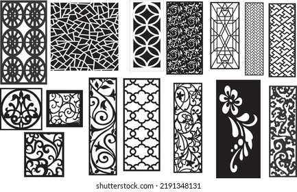 Decorative abstract cnc design wall panel set for modern interiors