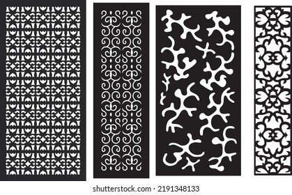 Decorative abstract cnc design wall panel set for modern interiors