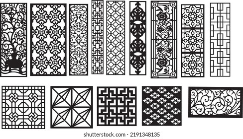 Decorative Abstract Cnc Design Wall Panel Stock Vector (Royalty Free ...