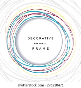 Decorative abstract colorful frame with circular element