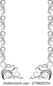 Decorative abstract corner ornament for angular frames and stencil isolated on white background. Easy editable layered vector illustration. Nice for web site page and mobile app design.