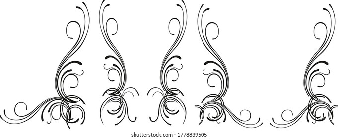 Decorative abstract corner ornament for angular frames and stencil isolated on white background. Easy editable layered vector illustration. Nice for web site page and mobile app design.