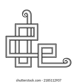 Decorative abstract corner. Vintage corner. Classic design for decoration.