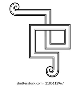 Decorative abstract corner. Vintage corner. Classic design for decoration.