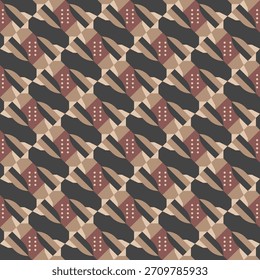 Patrón textil de repetición diagonal Abstractas decorativa de la figura con tonos de tierra