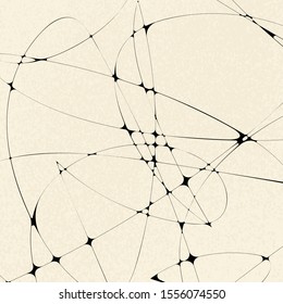 decorative abstract digital black outline background for text with amorphous pattern of rounded spots on the textured cream backdrop