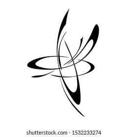 decorative abstract element in black lines on a white background. Logo