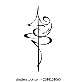 dekoratives abstraktes Element in schwarzen Linien auf weißem Hintergrund. Logo