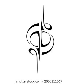 decorative abstract element in black lines on a white background. logo