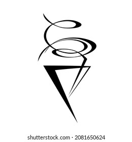 decorative abstract element in black lines on a white background. logo