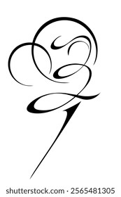 decorative abstract element in black smooth lines; logo; graphic design