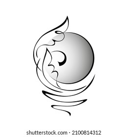 decorative abstract element with a circle. graphic decor, logo