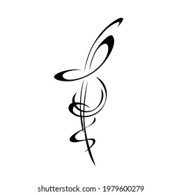 decorative abstract element with curls in black lines on a white background. the logo