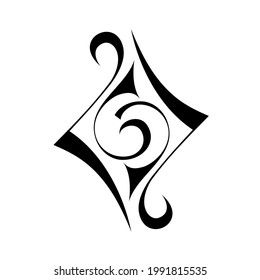 decorative abstract element with curls in black lines on a white background. the logo