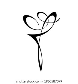 decorative abstract element with curved lines. logo, emblem