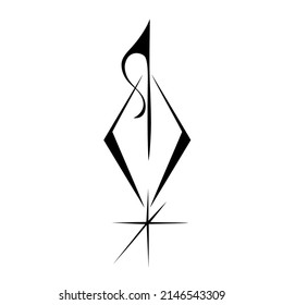 decorative abstract element with rhombus and star. graphic decor, logo