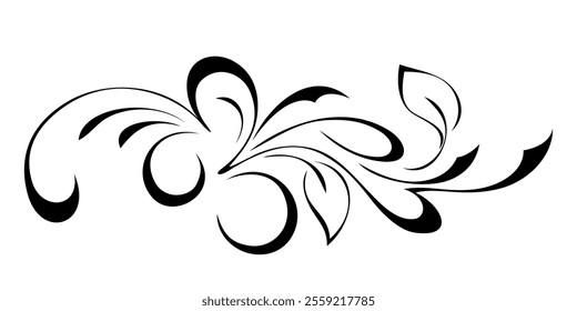 decorative abstract element with stylized leaves and curls; graphic design