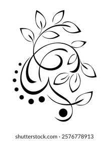 decorative abstract element with stylized leaves and curls; graphic design