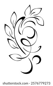 decorative abstract element with stylized leaves and curls; graphic design