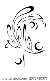 decorative abstract element with stylized leaves and curls; graphic design