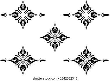 decorative abstract and floral element	
