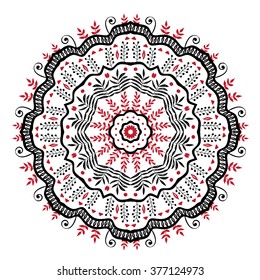 Decorative abstract floral round composition. Vector illustration. Illustration for greeting cards, invitations, and other printing projects.
