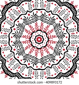 Decorative abstract floral round mandala. Vector illustration. Illustration for greeting cards, invitations, and other printing projects.