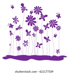 Decorative abstract flower vector background